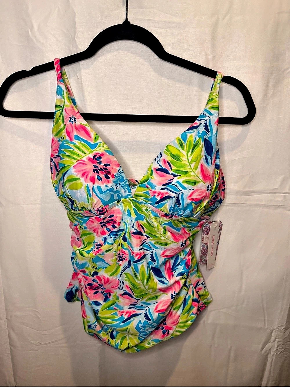 Stella Parker Tummy Toner Floral One-Piece Swimsuit Size Small NWT